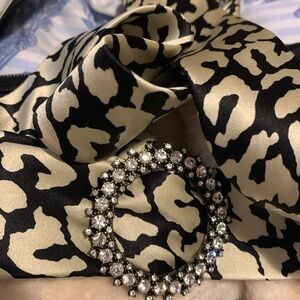 J. crew silk belt rhinestones animal print pre loved jaguar cheetah or leopard